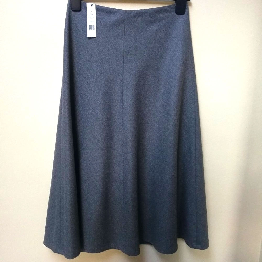 NEW Theory Wool Flannel Midi Skirt